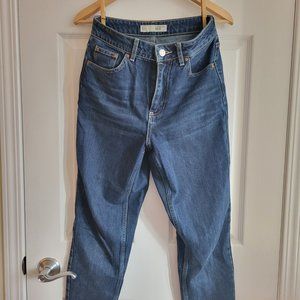 TopShop Petite Mom Jeans in Dark Wash